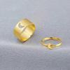 Fashion Hollow Matching Rings Set for Teen Girls Mens Engagement Adjustable Open Punk Jewelry