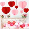 Valentines Heart Ornaments Love Shape Paper Holiday Pendant Heart Ceiling Ornaments For Valentines For Indoor Outdoor