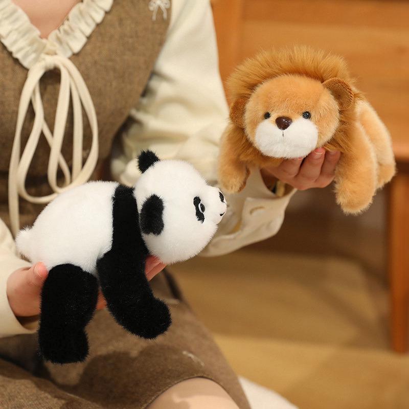 20Cm Kawaii Small Animals Cartoon Plush Toy Lying Monkey Red Panda Bear Sloth Capybara Doll Hand Size Plushie Appeasing Gift