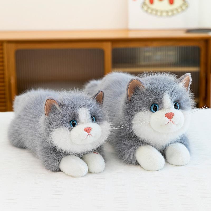 New Simulation Cat Doll Ragdoll Cat Voice Doll Plush Toy Soothing Doll Throw Pillow for Children