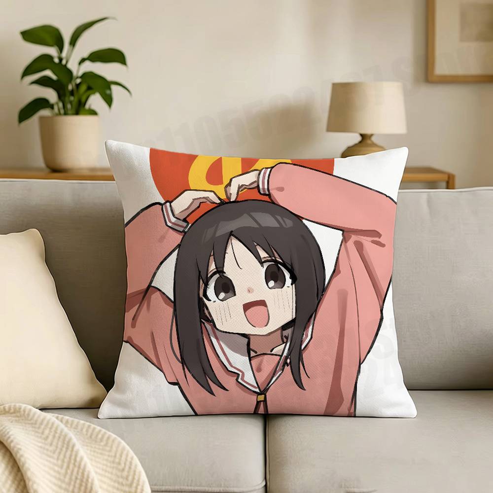 AAzumanga Daioh Cartoon Print Throw Pillow Cover Square Cushion Case for Living Room Bedroom Decor