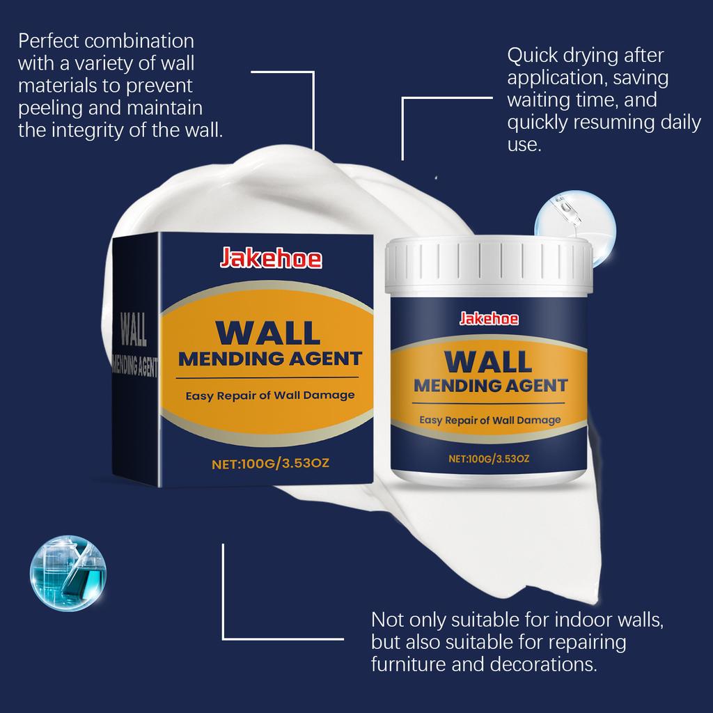 JAKEHOE Wall Repair Paste Kit Wall Hole Peeling Home Patching Paste Cracked Nail Eye Wall Paint Kit