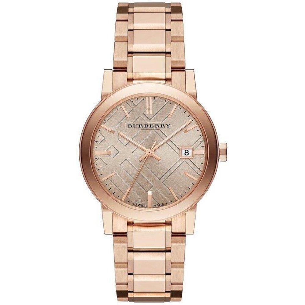 BURBERRY Montre  BU9034 pour femme avec cadran rose et ton or rose 38mm rose or