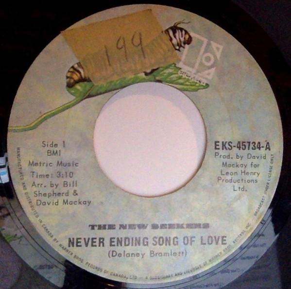 

7inch Record NEW SEEKERS - Never Ending Song Of Love EKS45734 ELEKTRA Canada Rock Used