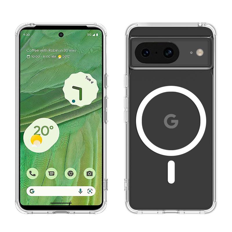 Google Pixel 10 Pro MagSafe-Compatible Transparent Magnetic Phone Case with Wireless Charging and Scratch Resistance