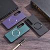 Capa Magnética de Couro Liso Magsafe Para Sony Xperia 1 VII Xperia 10 vi 1 vi 10 V 5 V 1 V 1 IV 5 IV Capa de Tecido para Carregamento Sem Fio