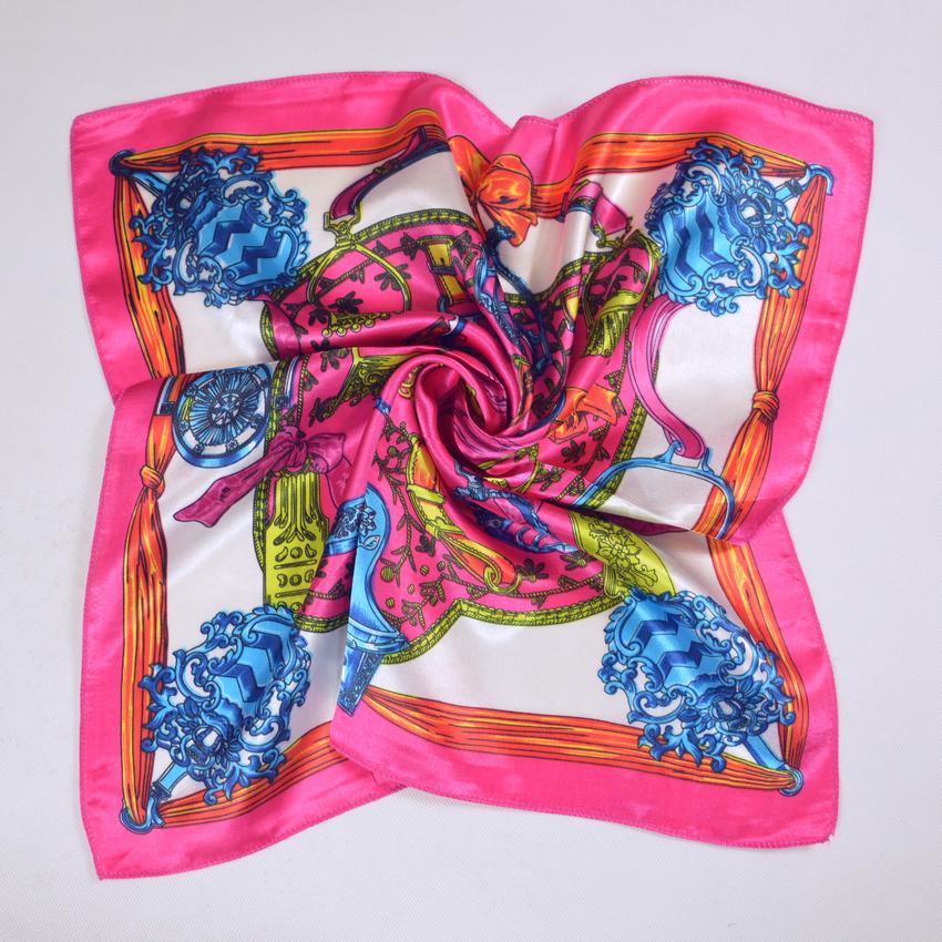 [BYSIFA] Black White Striped Women Small Square Scarf Spring Autumn Professional Silk Scarf Brand Magic Scarves 52*52cm