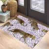 Leopard Print Doormat Non-Slip Machine Washable Polyester Rug for Indoor/Outdoor Carpet for Living Room Bathroom