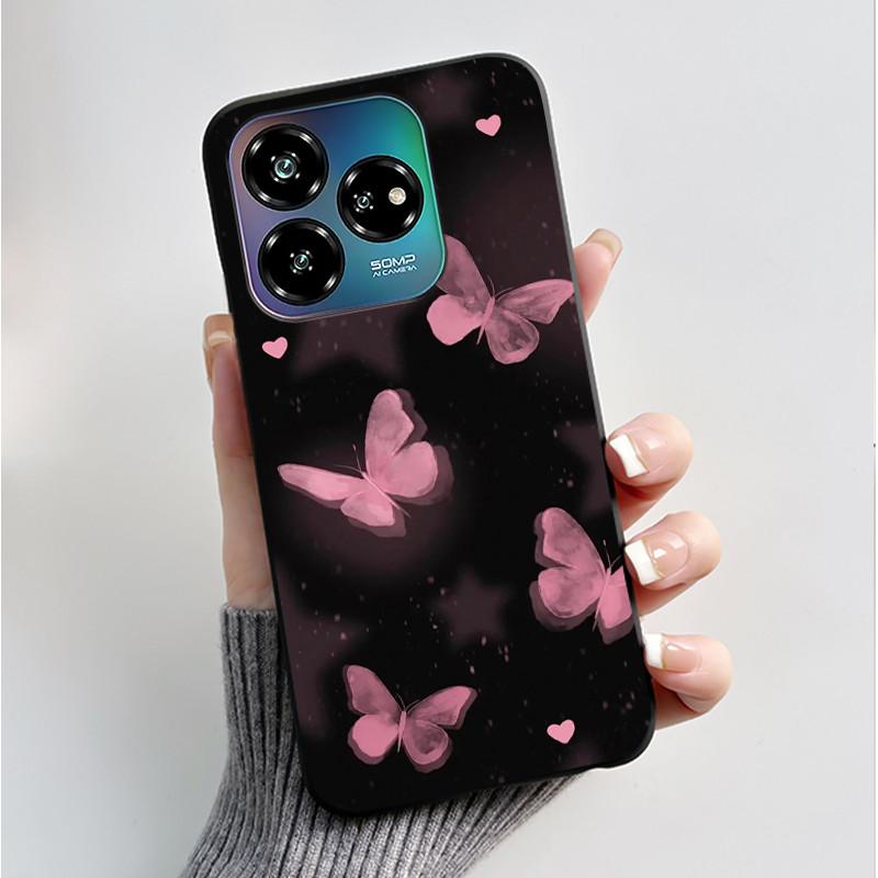 Case For ZTE Blade V60 Design 4G/Blade V60 Vita/Nubia V60 Design/Axon 60 Lite Soft Silicone Black Cover Cute Flower Cartoon Case