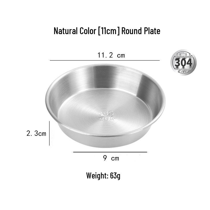 304 Stainless Steel Round Korean & Japanese Sauce Dish
