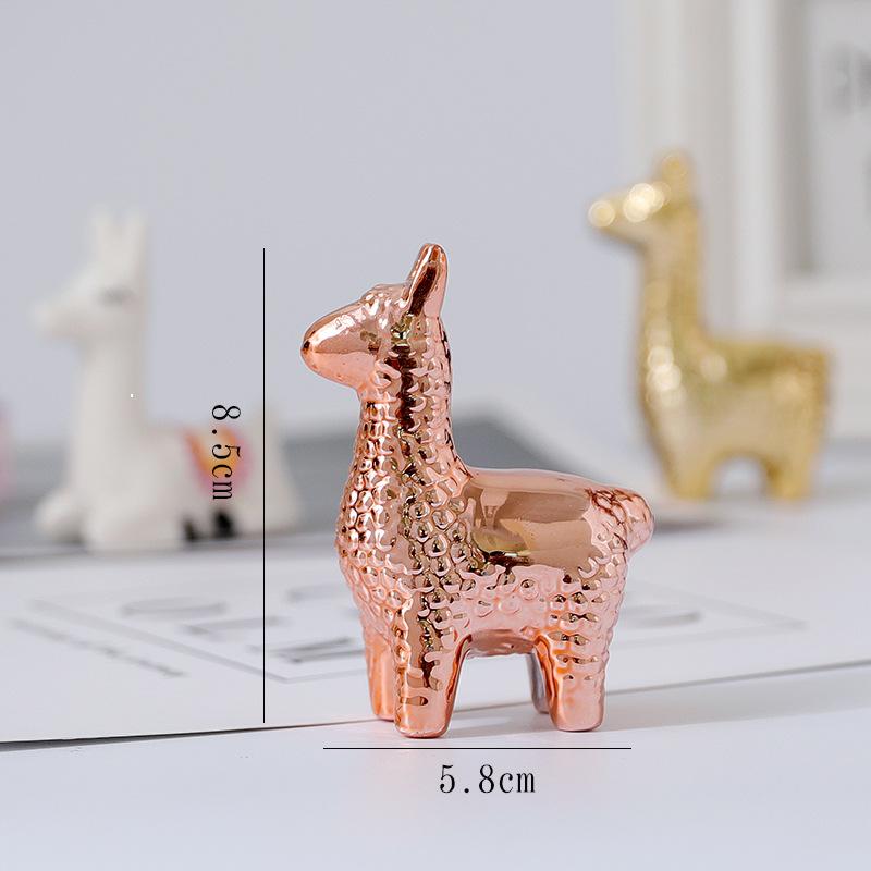 Nordic Ins Style Light Luxury Gold Ceramic Small Animal Ornaments Creative Electroplating Photography Props Small Ornaments