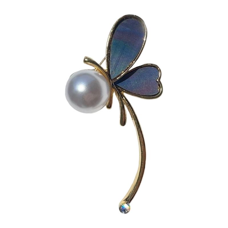 Butterfly Brooch Intricate Pearls And Waterdrop Artistics Designs High Grade Alloy Materials Fashionable Gifts Ideas