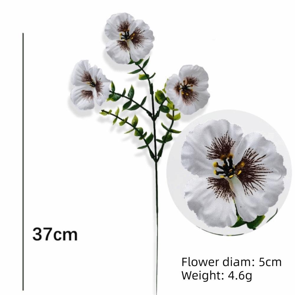Realistic 37cm Artificial Pansy Flowers 3 Heads Silk Butterfly Flowers Simulation Flowers Table Centerpiece