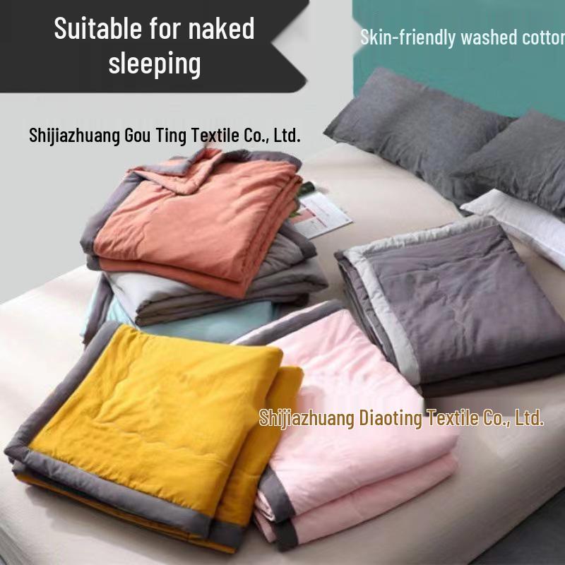 Washed Cotton Lightweight Quilt - Perfect for Air Conditioning, Summer, Spring, and Autumn; Available in Single, Double, and Children's Sizes.