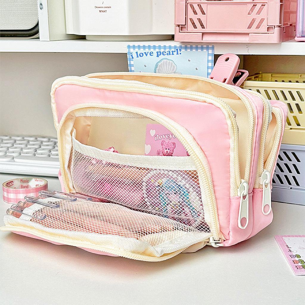 

Стильная сумка-пенал Ins Style для учеников младших и старших классов с большой вместимостью розовый