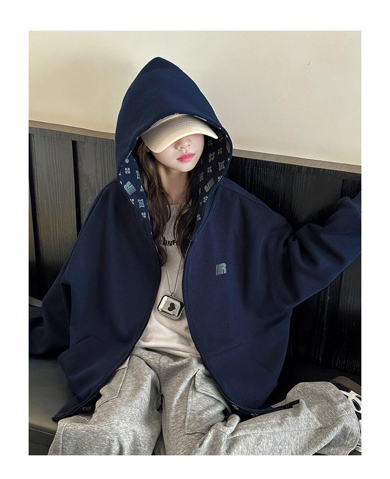 Girls' Hooded Fleece Jacket: 2025 Spring/Autumn Fashion, Korean Style Print for Big Kids