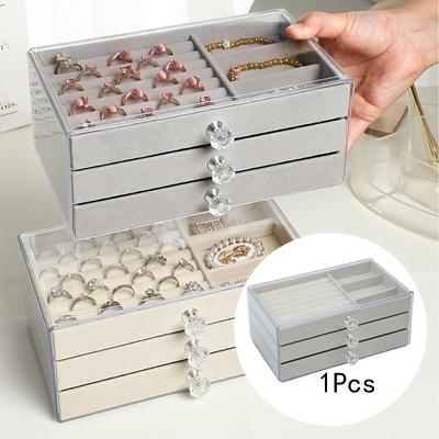 Jewelry Organizer Display Case Showcase Storage Holder for Rings Necklaces