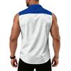 Men's Workwear Lapel Button-Down Vest Shirt - Lightweight Sleeveless Top