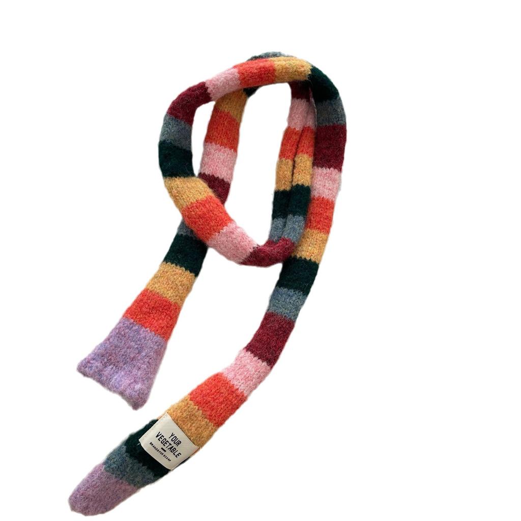 Striped Narrow Scarf Autumn/Winter New Style Men's and Women's Fashionable Items