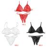Women Lace Lingerie Sleepwear Bodydoll Hollow Out String Pants Briefs Pajamas Open Underwear