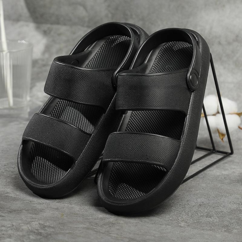 

Оптовые нескользящие сандалии для мужчин и женщин для пляжа, дома и улицы, тапочки-двойки для лета и зимы 44-45 чёрный