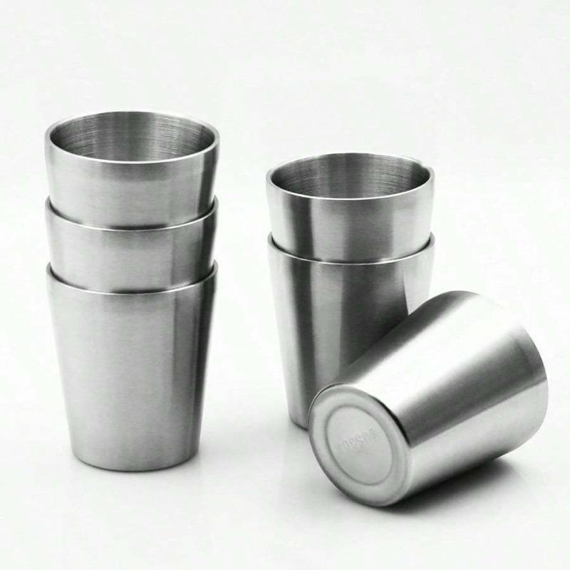 Stainless Steel Insulated Mugs Metal TumblWater Glasses Reusable Beer Cups for Camping Bbq Party Coffee(10oz-8Pcs)