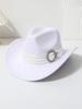 European, American and Western Cowboy Hat Tibetan Cowboy Hat Ribbon Rhinestone Jazz Hat Felt Hat