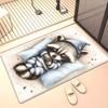Sleeping Raccoon Inpajamas Rug Cute Animal Cartoon Carpet for Kidsroom Nursery Baby Play Mat Soft Plush Floor Covering Cozydecor