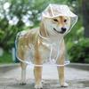 Pet Dog Puppy Trasparente Antipioggia Impermeabile Pet Giacca impermeabile con cappuccio Vestiti PVC morbido Cani di piccola taglia Impermeabile Cucciolo Poncho antipioggia