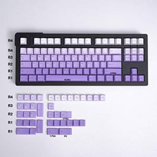 125-Key Gradient Purple Keycaps with PBT Dye Sub Cherry Profile for 616487104108 Cherry MX Switch Mechanical Keyboards (Purple)