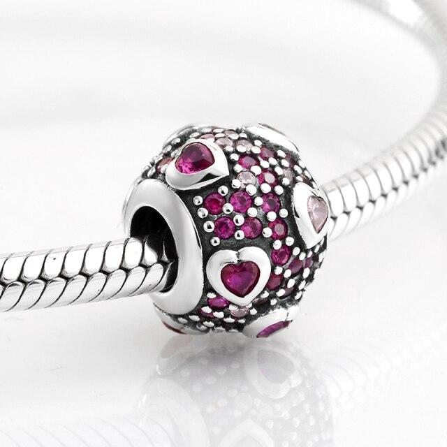 Voguish Stylish Sterling Color Dramatic White Enamel Heart Golden Beads Fit Original Charm Wrist Bracelet Jewelry MakingFashion Charm
