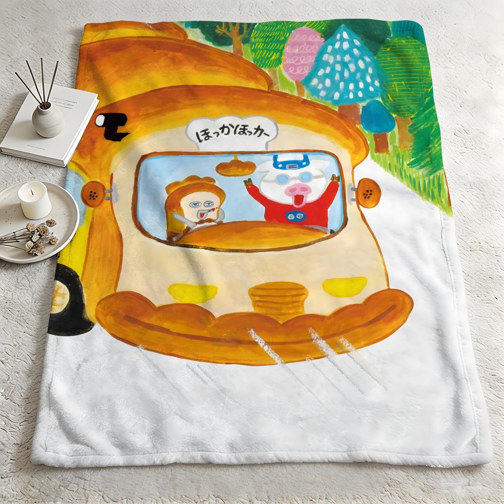 food B-Bread Thief-f Throw Warm Soft Flannel Blanket, Multi-use for Sofa Bed Camping Travel Nap
