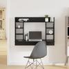 A Wall-mounted Desk with a Side-layered Storage Rack, Multifunctional Wall-mounted Computer Desk and Makeup Vanity, 105x48x75 Cm.