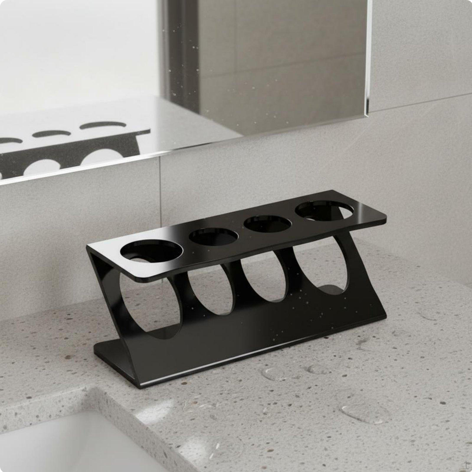 Electric Toothbrush Stand MultiFunctional Storage Draining Rack Spacing Saving Toothpaste