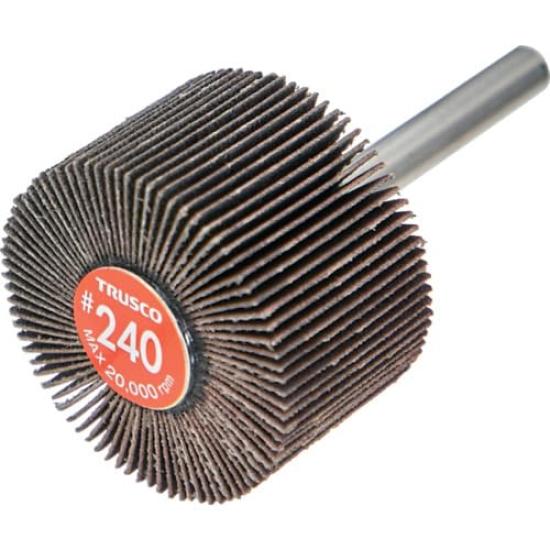 TRUSCO Economy Flap Shaft Diameter Outer Diameter 40mm x Width 25mm x Shaft Length of Wheel, 6mm, 35mm, #240 (Pack 5) EF4025-240