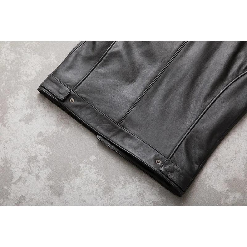 Chinesische Größe Motorrad Biker Lederweste Männer Echtes Kuhleder Ärmellose Jacken 100% ECHT Rindsleder Stehkragen Weste Outwear