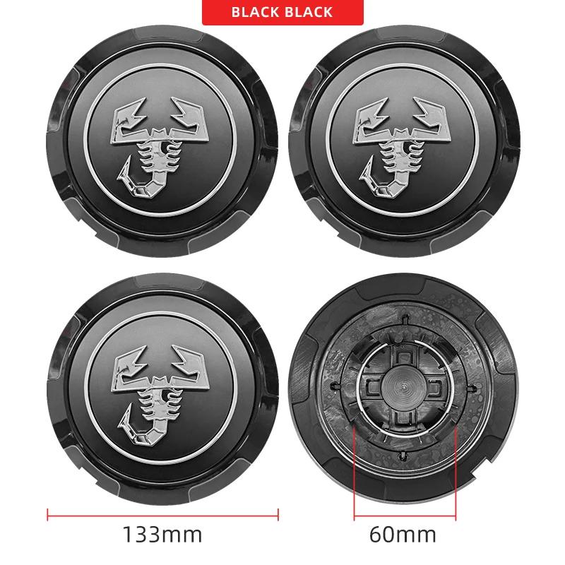 

4pcs Scorpion Logo Emblem Car Wheel Center Caps 133mm Wheels Hub Cap Rim Hubcaps Cover Badge For Fiat Abarth 500 500C 500L 500X