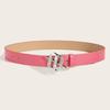 Punk PU Waist Belt for Jean Rock and Roll Hip Hop Studded Belt Waistband Glinting Buckle with Encrusted Rhinestones
