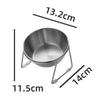 Stainless Steel Elevated Cat Bowl Tilted Raised Cat Bowl With Metal Stand Pet Feeding Dish To Prevent Fatigue For Cat And Dog