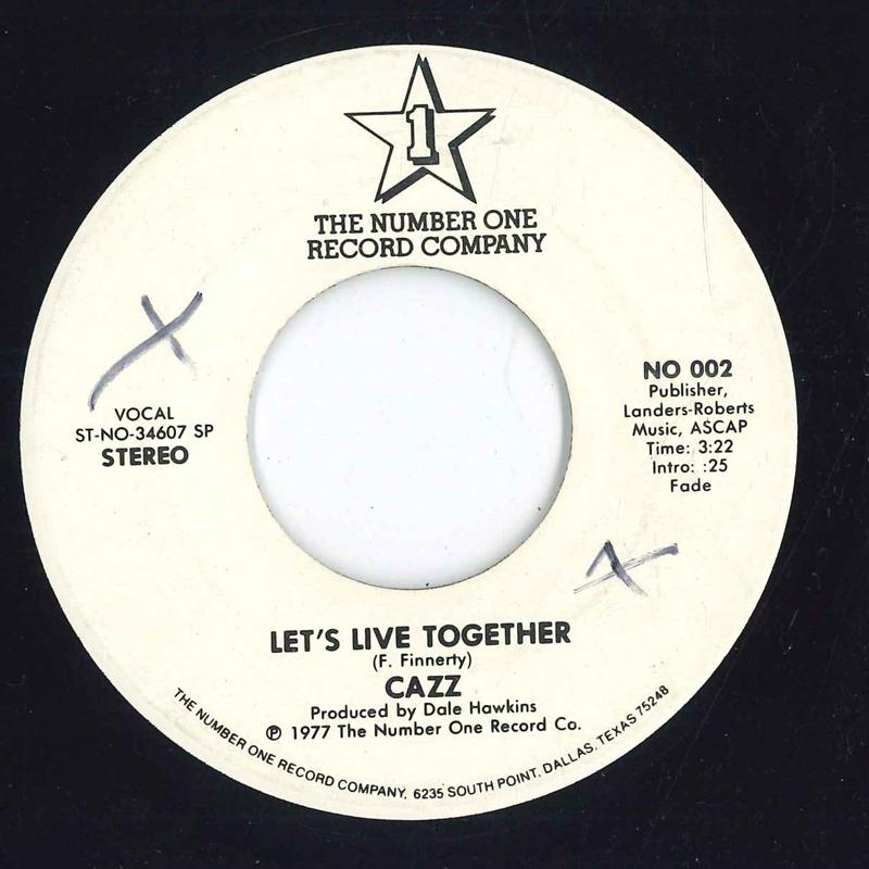 

7inch Record CAZZ - Let`s Live Together 002 THBE NUMBER ONE US Folk Used