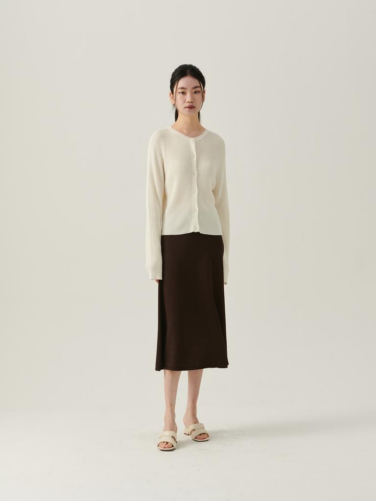Beiseuseuledeu Node Round Cardigan - Ivory
