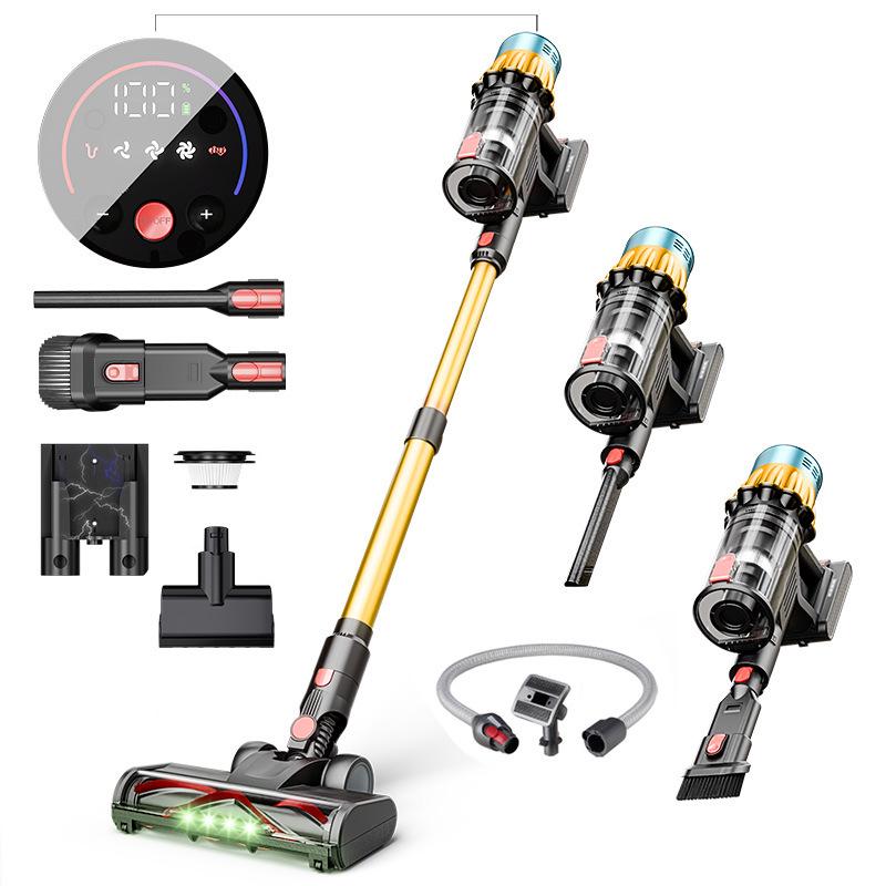 Cross-border 650W Brushless 40KPa Wet & Dry Anti-Tangle Handheld Vacuum with Green Light Dust Display