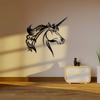 Metal Unicorn Wall Art Decor, 11.81 inch, Indoor Outdoor Use for Living Room Patio Balcony, No Power Needed