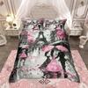 Homewish Romantic Paris Duvet Cover Set Eiffel Tower Bedding Coffee Cafe Quilt Cover Set