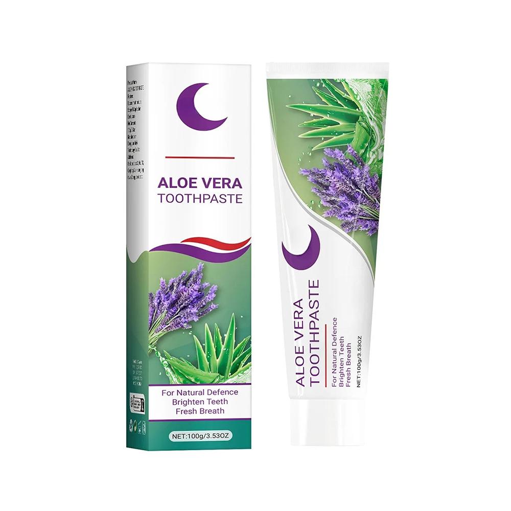

Natural Aloe Toothpaste Help Soothe Gums Reduce Plaque Remove Odor Freshen Breath Gentle Cleaning Teeth Whitening Oral Care 1PC