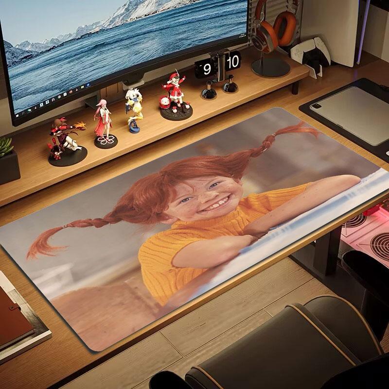Pippi Longstocking Large Size Mouse Pad Large Gaming Table Cushion Non-slip Laptop Tablet Big Mousepad XXL Mat Mini PC Playmat With Lock edge