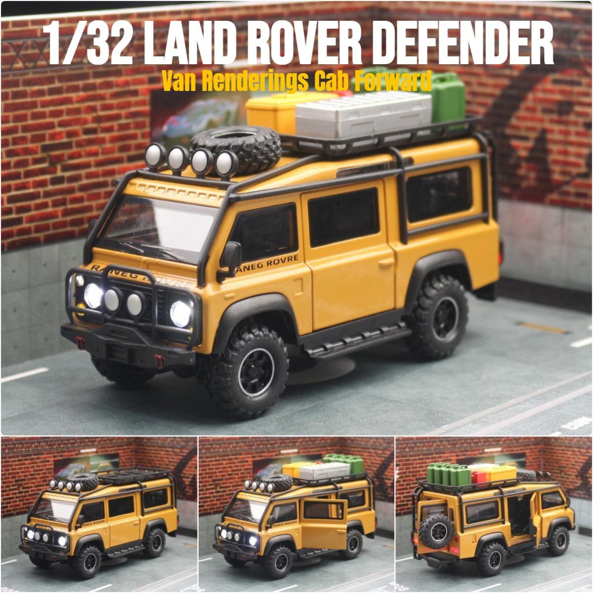 

1/32 Land Rover Defender Van Renderings Cab Forward Toy Car Model Diecast SUV Off Road Bus Vehicle Miniature Collection Gift Kid жовтий