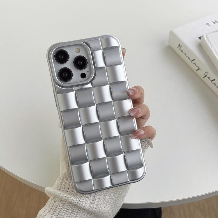 For iPhone 12 Pro Max 3D Cube Weave Texture Skin Feel Phone Case