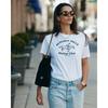 Beverly Hills American vintage Sports Style Equestrian Club Letter Print Cotton Short sleeve T-shirt Women