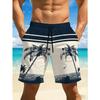 Men's Quick-Dry Swim Trunks with Vibrant Red& Black Geometric 3DPrint- Casual, Regular Fit, Perfect for Beach, Pool, Gym, and OutdoorActivitie